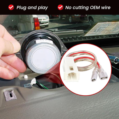 RED WOLF Front Dash Tweeters Speaker Wiring Harness Adapter Connector Plug Replacement for Dodge Ram Jeep Chrysler 2005-2022 Aftermarket Dash Twee...