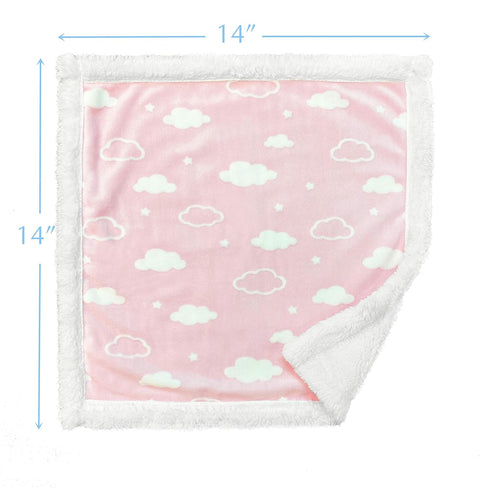 American Baby Company Heavenly Soft Chenille Sherpa Security Blanket, Pink, 14" X 14", Warm and Cozy for Boys and Girls...