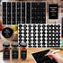 AISIPRIN 24 Pcs Glass Spice Jars with 398 Labels, 4oz Empty Square Spice Containers Seasoning Bottles - Shaker Lids, Funnel, Brush and Marker Incl...