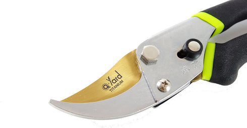 QY-731L Traditional Bypass Pruning 8.5" Titanium Blade- Handheld Gardening Tools Shears...