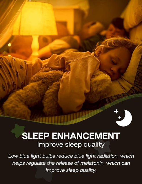 Sleep Light Bulb 100 Watt Equivalent 13W, Blue Light Blocking, 1800K Amber Color Light Bulbs, Therapy, A19 Warm Light Bulb for Healthy Sleep and B...