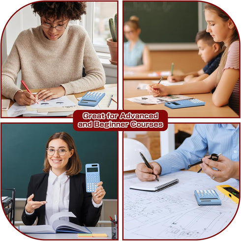 Scientific Calculators School Supplies, ROATEE 401 Functions 2-Line Display with Sliding Cover, Solar Battery Power for Middle High School & Colle...