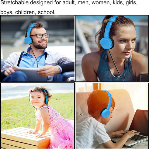 Kids Headphones Wired Over Ear Headphone Lightweight Stereo Headset Adjustable Headband Headset with Mic 3.5mm Foldable Earphone for Kids Boys Gir...