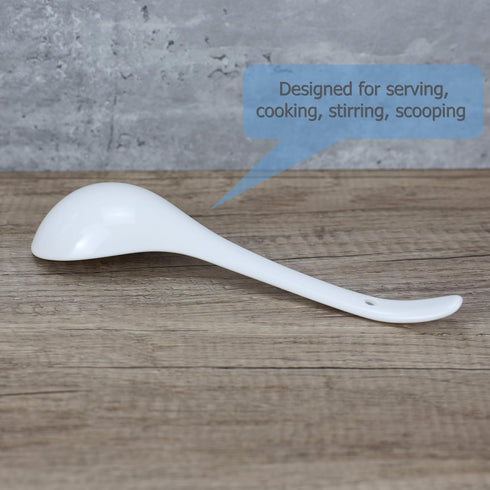 2 Pack Porcelain Serving Spoon Soup Ladles for Serving Cooking Mixing Stews Noodles Rice Soup - 9 inch Long...