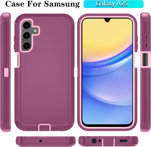 Qinmay Phone Case for Samsung Galaxy A25 5G Case with HD Screen Protector, Samsung A25 5G Case Durable Shockproof 3-Layer Cover for Galaxy A25 5G ...
