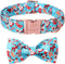 Christmas Dog Collars for Small Dog with Bow Tie,Blue Dog Collar with Safety Metal Buckle Adjustable Puppy Collars for Medium Large Dog,Boy&Girl&m...