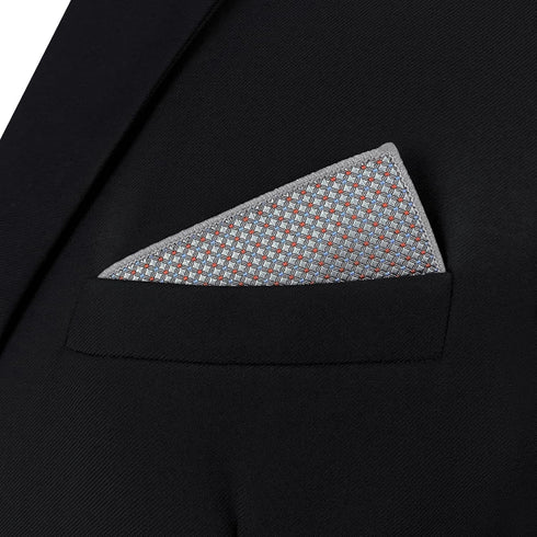 S&W SHLAX&WING Mens Pocket Square Patterned Multicolor Grey Blue Handkerchiefs Large Size...