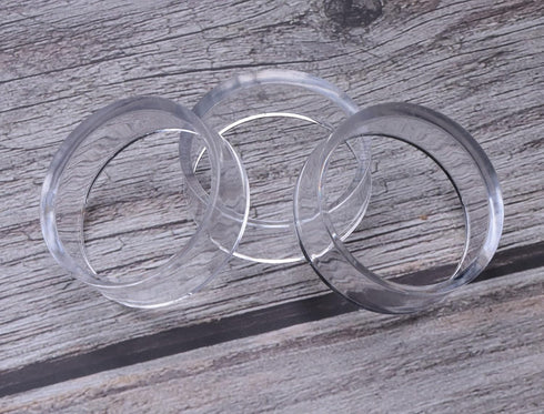 sowaka 9 Pcs Display Stands Acrylic Clear Small Round Baseball Ring Stands Easel Holders for Soft Ball Tennis Ball Spheres Marbles Collection (Med...