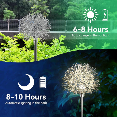 Solar Garden Lights Outdoor-2 Pack Outdoor Decorative Garden Lights, Waterproof Solar Outdoor Lights Auto ON/Off Solar Lights for Garden Gifts for...