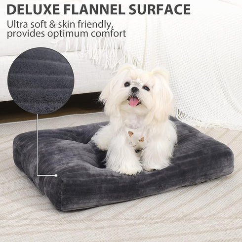Dog Crate Bed Washable Dog Beds for XX-Small Dogs Deluxe Thick Flannel Fluffy Comfy Kennel Pad Anti-Slip & Anti-Scratch Pet Sleeping Mat, 17 x 11 ...