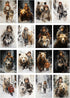 Decoupage Paper Pack (35 Sheets 6"x8") Brave Boys Walking Through Snowy Forests with Massive Bears and Wolves FLONZ Vintage Illustration Pictures ...