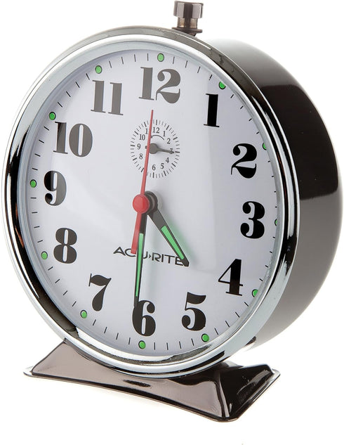AcuRite 15607 Vintage Alarm Clock, Black Nickel...