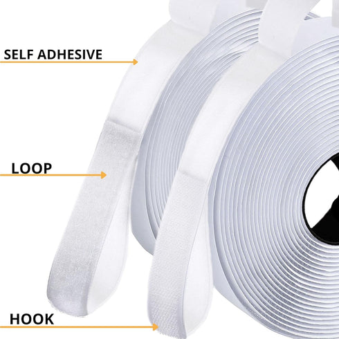 Office Werks Heavy-Duty Hook and Loop Fastener Tape | 16ft Self-Adhesive Reusable Strip | Industrial Strength Nylon Backing | Customizable Sticky ...