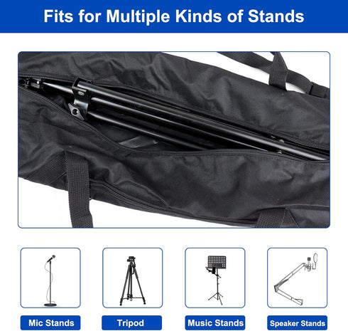 Tripod Carrying Case - 27 Inch 600D Oxford Tripod Bag with Shoulder Straps and Dual Handles Full Zippers for Lights, Cameras, Microphone Stands, M...