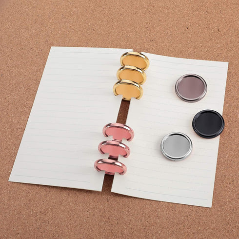 55 Pieces Discs Binding Ring Discs Discbound Plastic Expansion Discs Arc System Notebooks Planners with 5 Plastic Boxes...