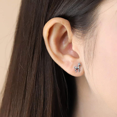 Boma Jewelry Sterling Silver Prancing Pony Horse Stud Earrings...