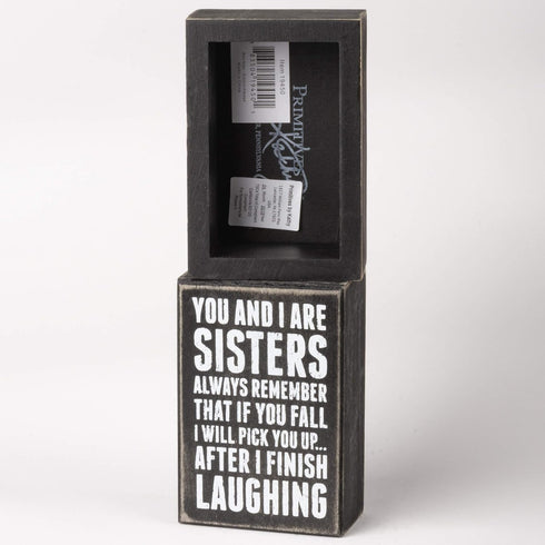 Primitives by Kathy 19450 Box Sign, 3" x 4.5", Sisters Laughing...