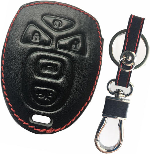 KAWIHEN Leather Key Fob Cover Compatible with Buick Cadillac Chevrolet Chevy GMC Pontiac Saturn KOBGT04A OUC60270 OUC60221 22733524 15913415...
