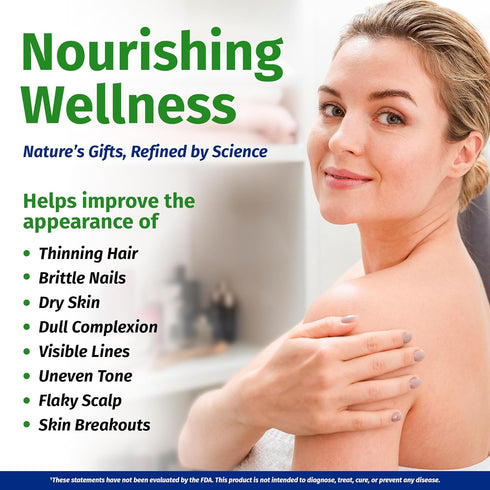 1 Body Hair Skin and Nails Vitamins with Biotin – 26 Vitamins, Minerals and Herbal Extracts – Hair, Skin and Nail Growth Supplement for Women and ...