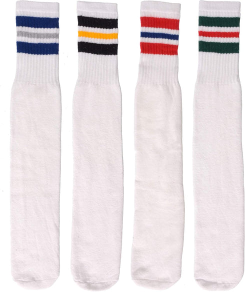 Mens Classic Three Stripe Sports Tube Socks Size 13-15 (4-Pairs)...
