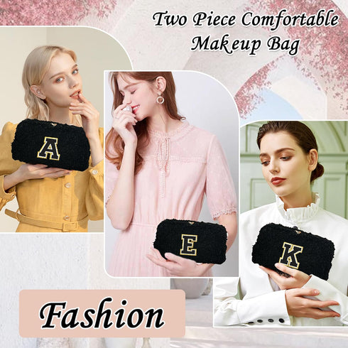 Initial Makeup Bag, Cosmetic Bag Make Up Bag Makeup Pouch Gifts for Friends Female Mom Gifts Daughter In Law Gifts Teacher Gifts Sister Gifts Skin...