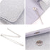 Women's Evening Bag Silver Square Exquisite Handbag Crossbody Shoulder Bag Purses for Dressy Party Prom Wedding...