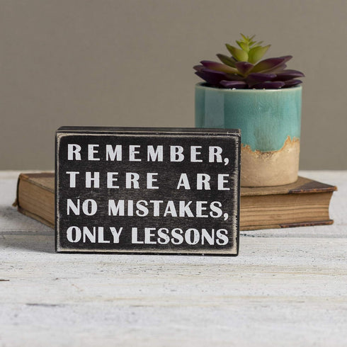 Primitives by Kathy 17399 Classic Box Sign, 6 x 4-Inches, No Mistakes...