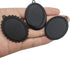 10pcs 30x40mm Black Oval Blank Bezel Pendant Trays Base Cabochon Settings Trays Pendant Blanks (M117)...