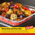 Glad Disposable Aluminum All Purpose Pans in Red, White & Blue Stars, 3ct with Lids - Printed Colorful Foil Steam Pans - 12.5” x 10.2” x 2.16” Alu...