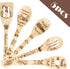 5Pcs Autumn Theme Wooden Spoons Utensils Set, Fall Pumpkin Cooking Utensils Non-Stick Spatula Carve Burned Bamboo Spoons Kitchen Cookware Gadget K...