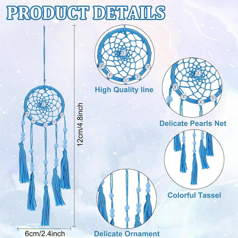 6 Set Mini Dream Catcher Kit DIY Dream Catcher Making Kit Rainbow Color Handmade Small Dream Catcher for Bag Pendant Car Interior Backpack Charm...