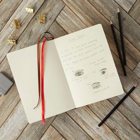 Bright Creations A5 Black Vegan Leather Journal, Sketchbook for Drawing, 208 Blank Sheets (5.75 x 7.5 In)...