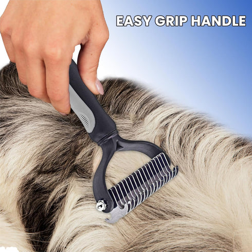 PETACARE® Pet Double Sided Brush. Friendly Undercoat Rake and Furever Brush for Dogs, Professional Pet Grooming Tool, Perfect for Dog and Cat Shed...