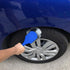 Wheel & Tire Brush for Car Rim, Soft Bristle Car Wash Brush, Cleans Tires & Releases Dirt and Road Grime, Short Handle for Easy Scrubbing Blue...