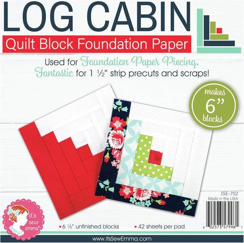 It's Sew Emma Quilt Block Foundation Paper - 6" Log Cabin...