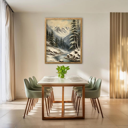 Posterizer 1 pcs-beautiful snowy scenary in winter -10-Landscape & Nature Art-GIft for Men Women Teens-Living Room Bedroom Decor- unframed wall ar...