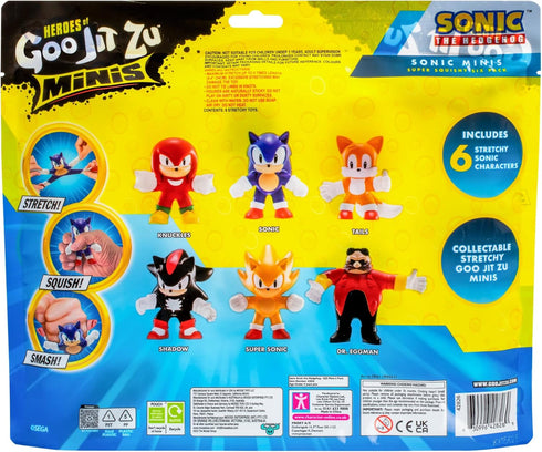 Heroes of Goo JIT Zu Minis Sonic 6 Pack - Collectible Stretchy Minis, 6 Stretchy Sonic Characters...