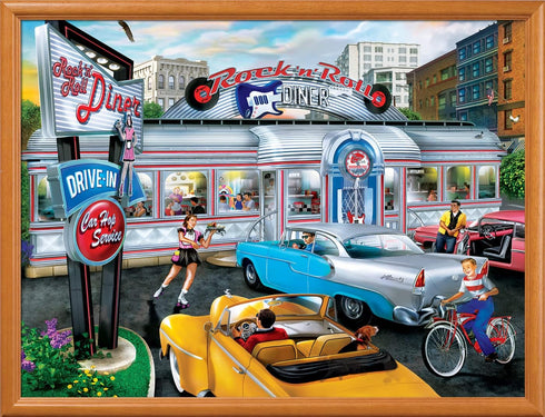 MasterPieces 550 Piece Jigsaw Puzzle for Adults, Family, Or Kids - Rock & Rolla Diner - 18"x24" - Nostalgic Retro Jigsaw Puzzle...