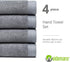 Premium Towel Set of 4 Hand Towels 18" x 30" Color: Dark Grey |100% Cotton|4 Ultra Soft and Highly Absorbent Hand Towels for Bathroom, Gym, Hotel,...