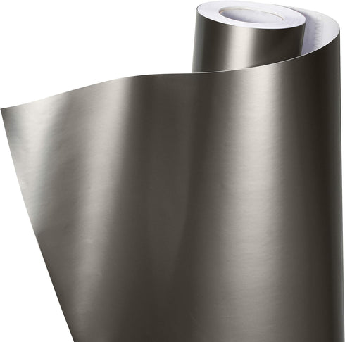 VViViD+ Premium Charcoal Grey Satin Adhesive Vinyl Wrap Roll (1ft by 5ft)...