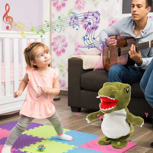 Easfan Talking Dinosaur Toy Repeats What You Say Stuffed Animal Walking Singing Musical Electric Interactive Educational Funny Animated Plush Toy ...
