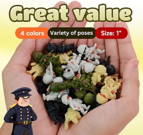 Entervending Army Men Action Figure - Small Soldiers Toys for Kids - 24 Pcs Army Soldier Toy Playset - Military Toys - Toy Army Men - Army Party D...