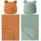 2 Sets Newborn Infant Swaddle Hat Infant Bear Ear Beanie Baby Receiving Blankets Newborn Swaddle Wrap Hospital Receiving Blankets for 0-6 Mouths U...
