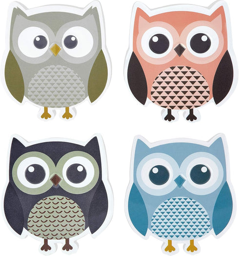 4 Pieces Cute Owl Erasers Magnetic Owl Whiteboard Eraser Animal Shaped Dry Erase Chalkboard Erasers with Felt for Classroom Office Home (Random Co...