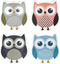 4 Pieces Cute Owl Erasers Magnetic Owl Whiteboard Eraser Animal Shaped Dry Erase Chalkboard Erasers with Felt for Classroom Office Home (Random Co...