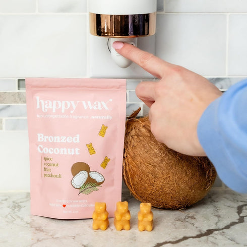 Happy Wax Summer Scented Soy Wax Melts (8oz Pouch) (Bronzed Coconut)...
