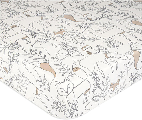 Crane Baby Crib Sheet, Woodland Crib Sheets for Boys and Girls, Soft 100% Cotton Sateen Baby Crib Sheets, Baby Bedding & Toddler Sheets, Gender Ne...