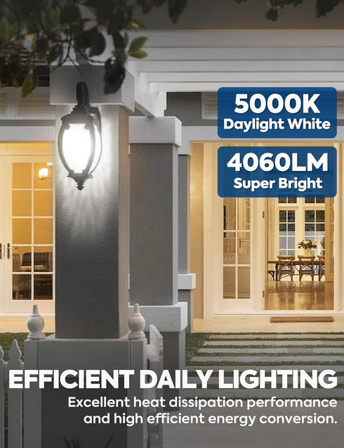 300W Equivalent LED Light Bulb, 4060LM Super Bright A23 LED Bulb, Daylight 5000K, 33W Energy Saving, E26 Medium Base, 120V for Garage, Warehouse, ...