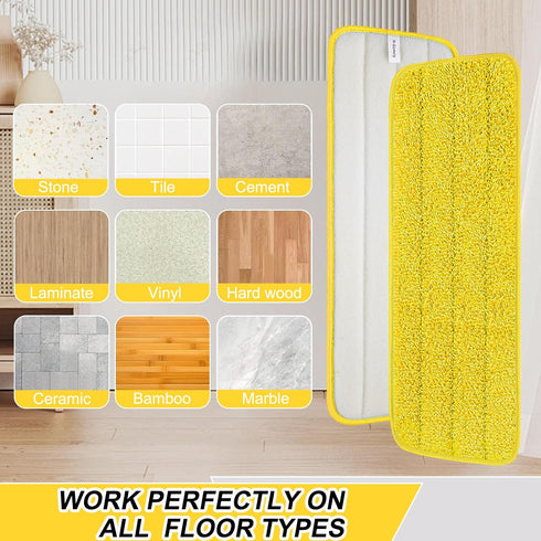 8 Pack Microfiber Spray Mop Replacement Heads for Wet/Dry Mops Reusable Replacement Refills Fits for Bona Hardwood Floor Replacement Cleaning Head...