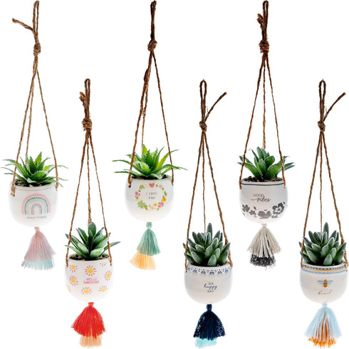 Karma Hanging Succulent Pot Good Vibes...